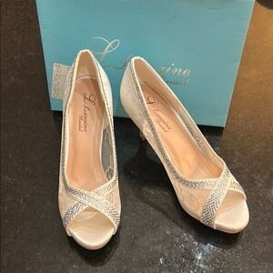 Cream Crystal Embellished Heels for Weddings